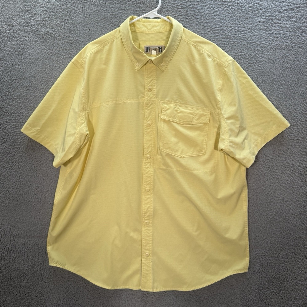 Duluth Trading Co Shirt Mens XL Yellow Sol Survivor Moisture Wicking UPF Stretch